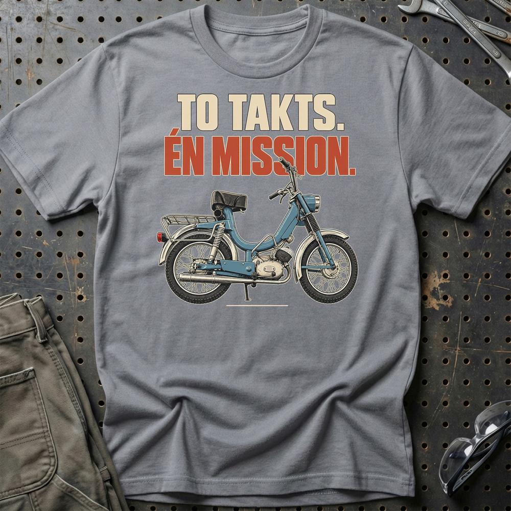 Monark Compact 1248 – To Takts. Én Mission. T-Shirt-Beklædning-Monark-Grå Sport-S-Garage Culture Shop- garage - man cave - merchandise