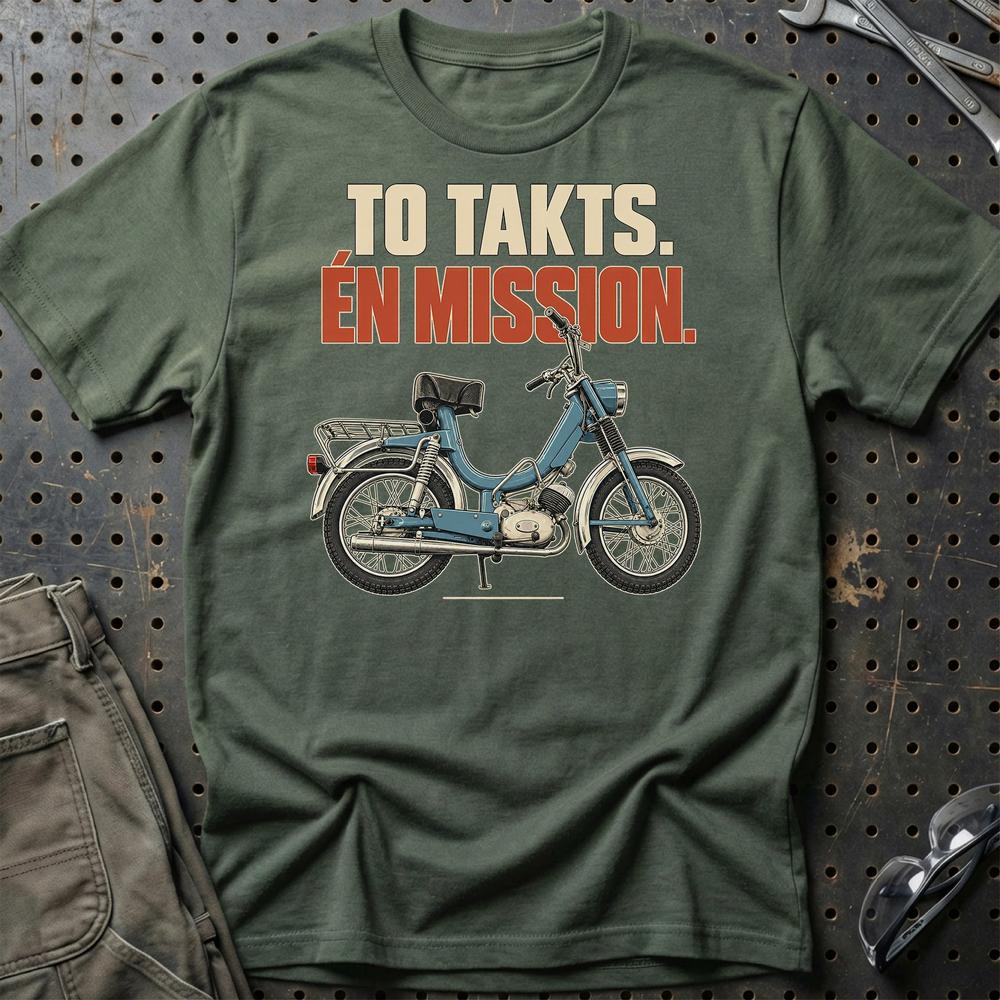 Monark Compact 1248 – To Takts. Én Mission. T-Shirt-Beklædning-Monark-Grøn Militær-S-Garage Culture Shop- garage - man cave - merchandise