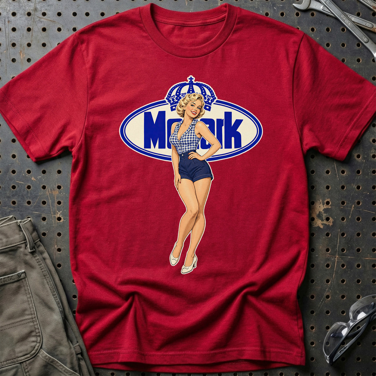 Monark Retro Pinup T-Shirt-Beklædning-Monark-Rød-S-Garage Culture Shop- garage - man cave - merchandise