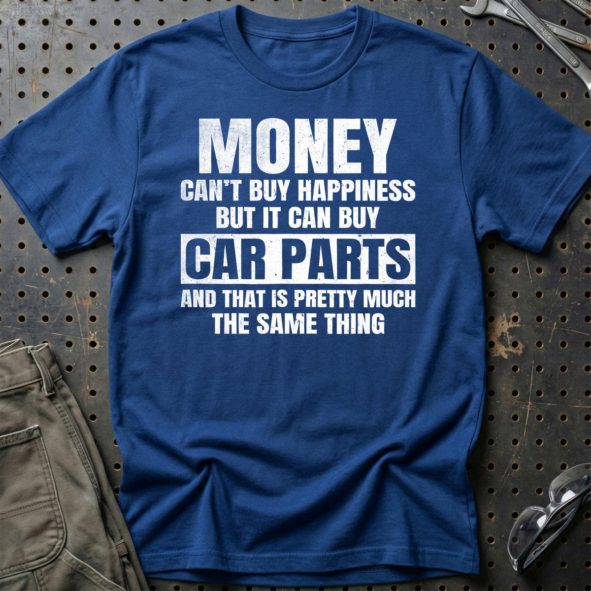 
Money can't buy happiness but it can buy car parts T-Shirt – Blå Royal