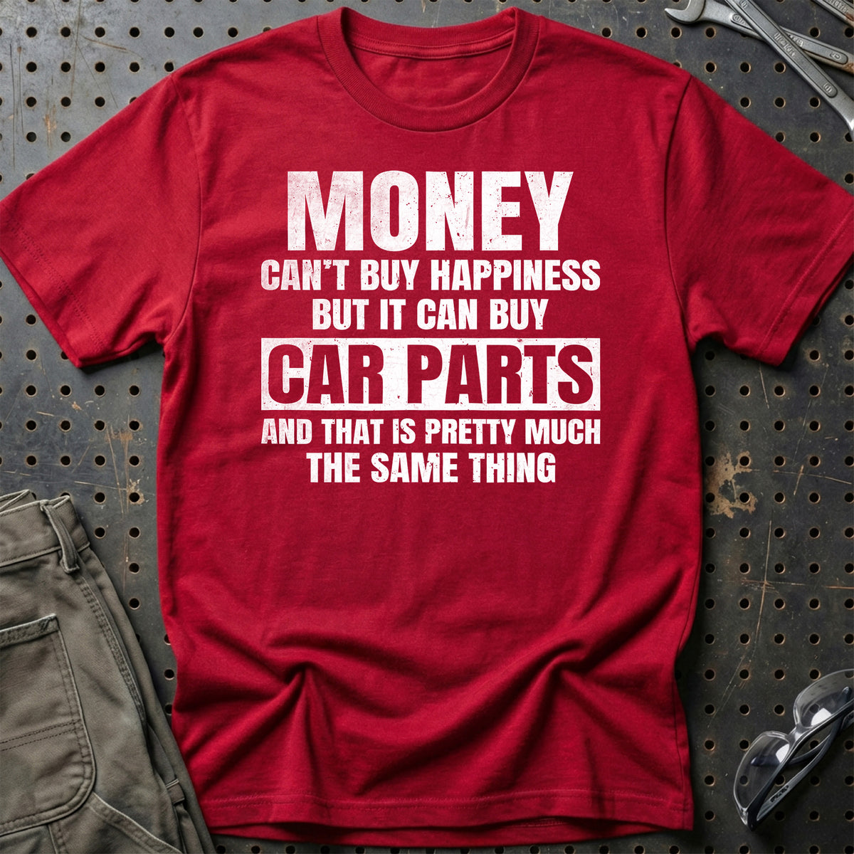 
Money can't buy happiness but it can buy car parts T-Shirt – Rød