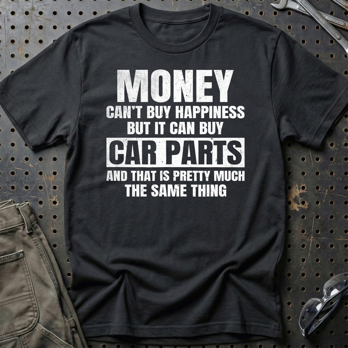 
Money can't buy happiness but it can buy car parts T-Shirt – Sort