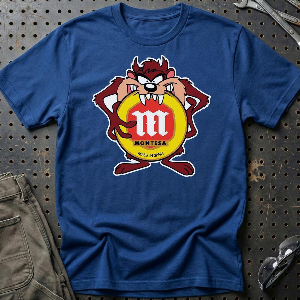 Montesa TAZ Unisex T-Shirt , Bomuld-Beklædning-Montesa-Blå Royal-S-Garage Culture Shop- garage - man cave - merchandise