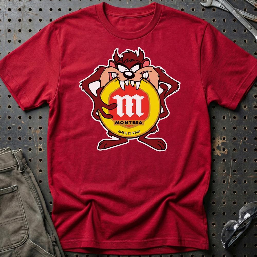 Montesa TAZ Unisex T-Shirt , Bomuld-Beklædning-Montesa-Rød-S-Garage Culture Shop- garage - man cave - merchandise