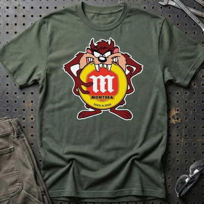 Montesa TAZ Unisex T-Shirt , Bomuld-Beklædning-Montesa-Grøn Militær-S-Garage Culture Shop- garage - man cave - merchandise