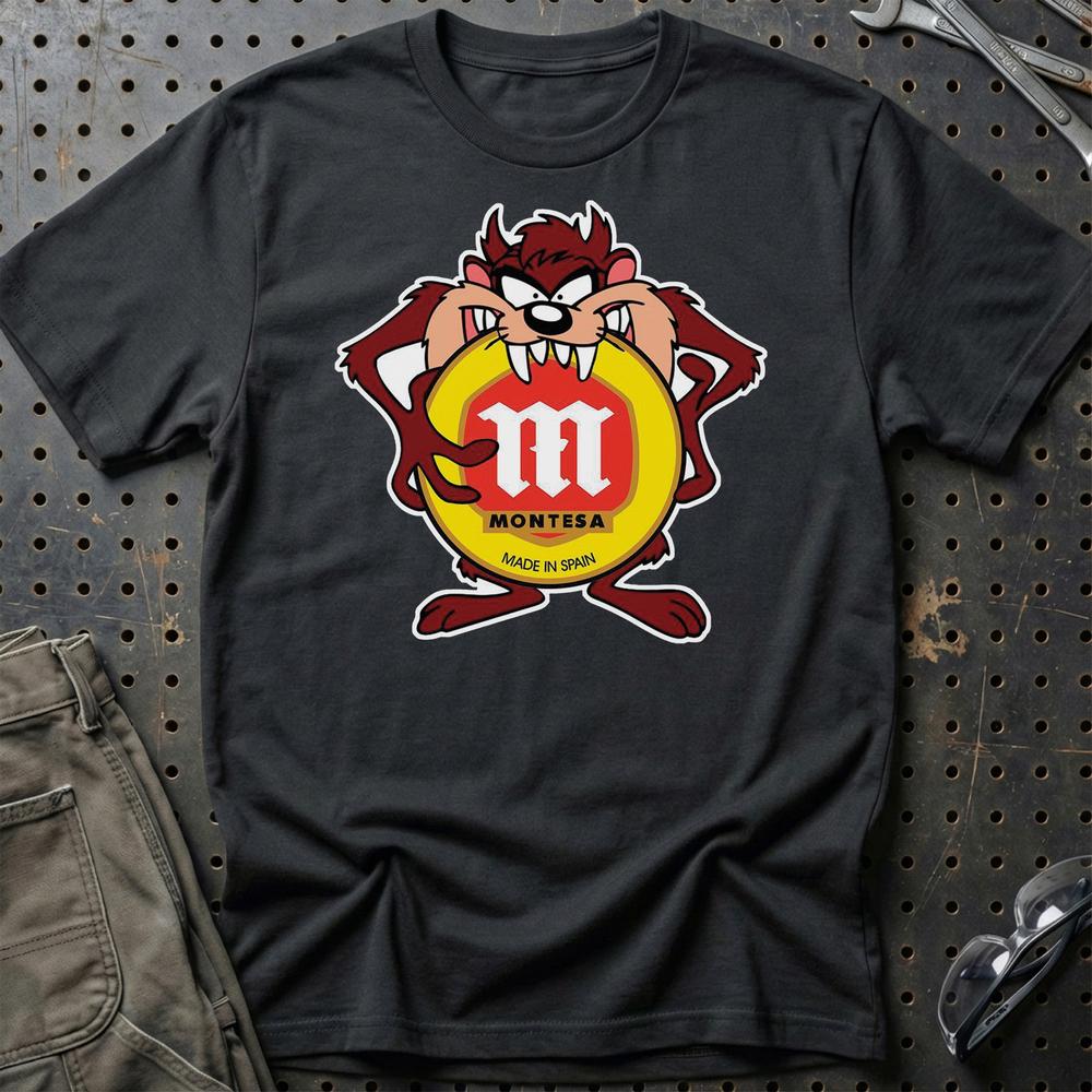 Montesa TAZ Unisex T-Shirt , Bomuld-Beklædning-Montesa-Sort-S-Garage Culture Shop- garage - man cave - merchandise