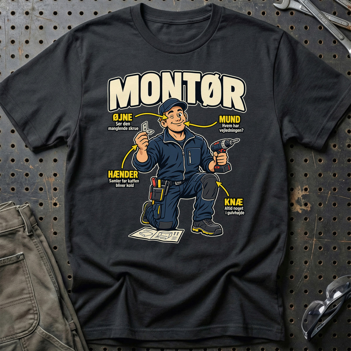 Montør – Anatomi T-Shirt – Sort