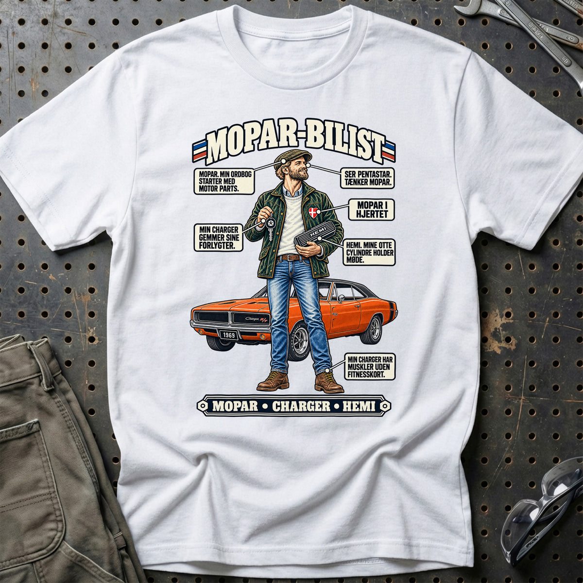 
Mopar-Bilist T-Shirt – Hvid