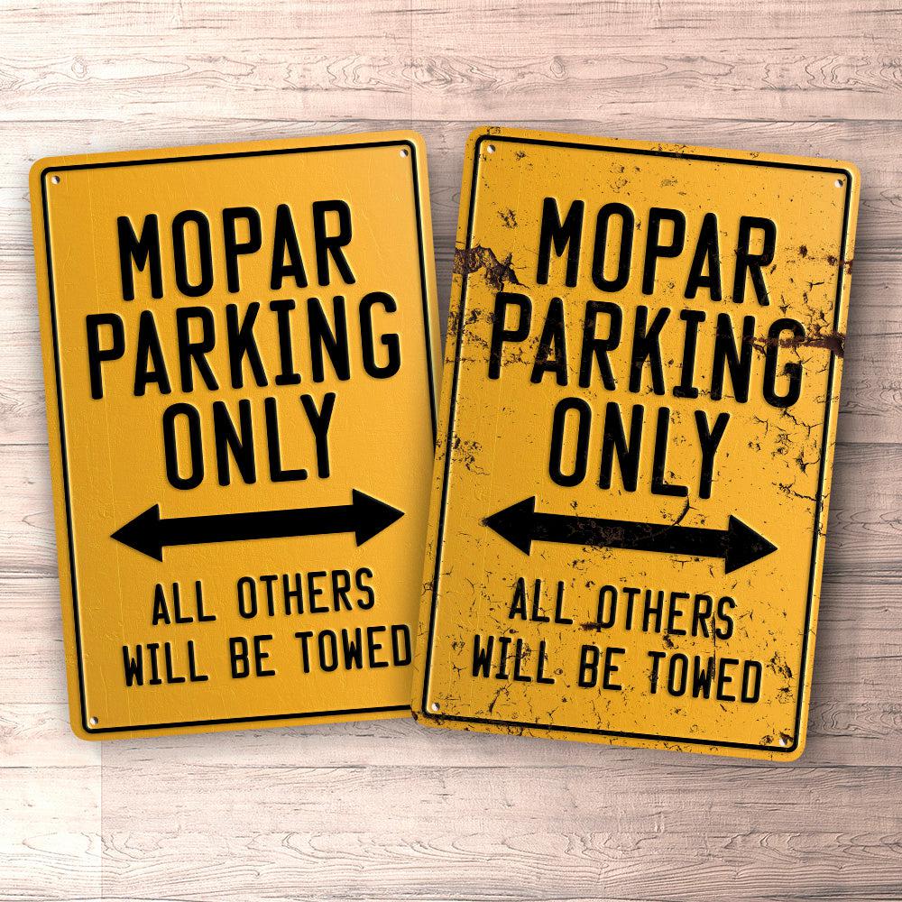 Mopar Parking Only Skilte, Musemåtte, Dørmåtte , Plakat-Parking skilte-Mopar-Garage Culture Shop- garage - man cave - merchandise