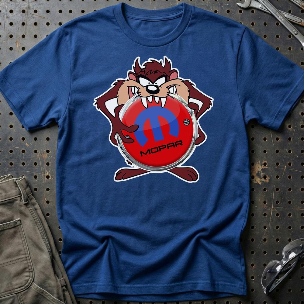 Mopar TAZ Unisex T-Shirt , Bomuld-Beklædning-Mopar-Blå Royal-S-Garage Culture Shop- garage - man cave - merchandise