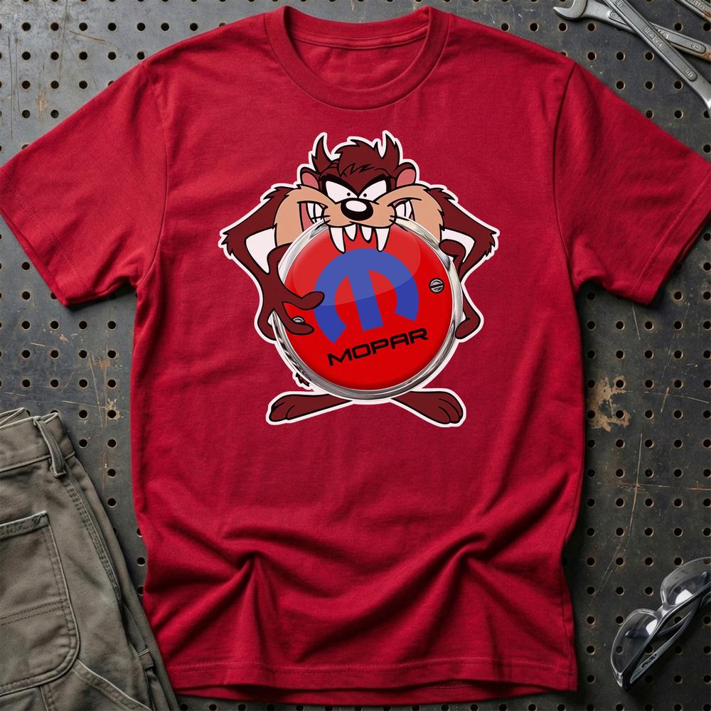 Mopar TAZ Unisex T-Shirt , Bomuld-Beklædning-Mopar-Rød-S-Garage Culture Shop- garage - man cave - merchandise