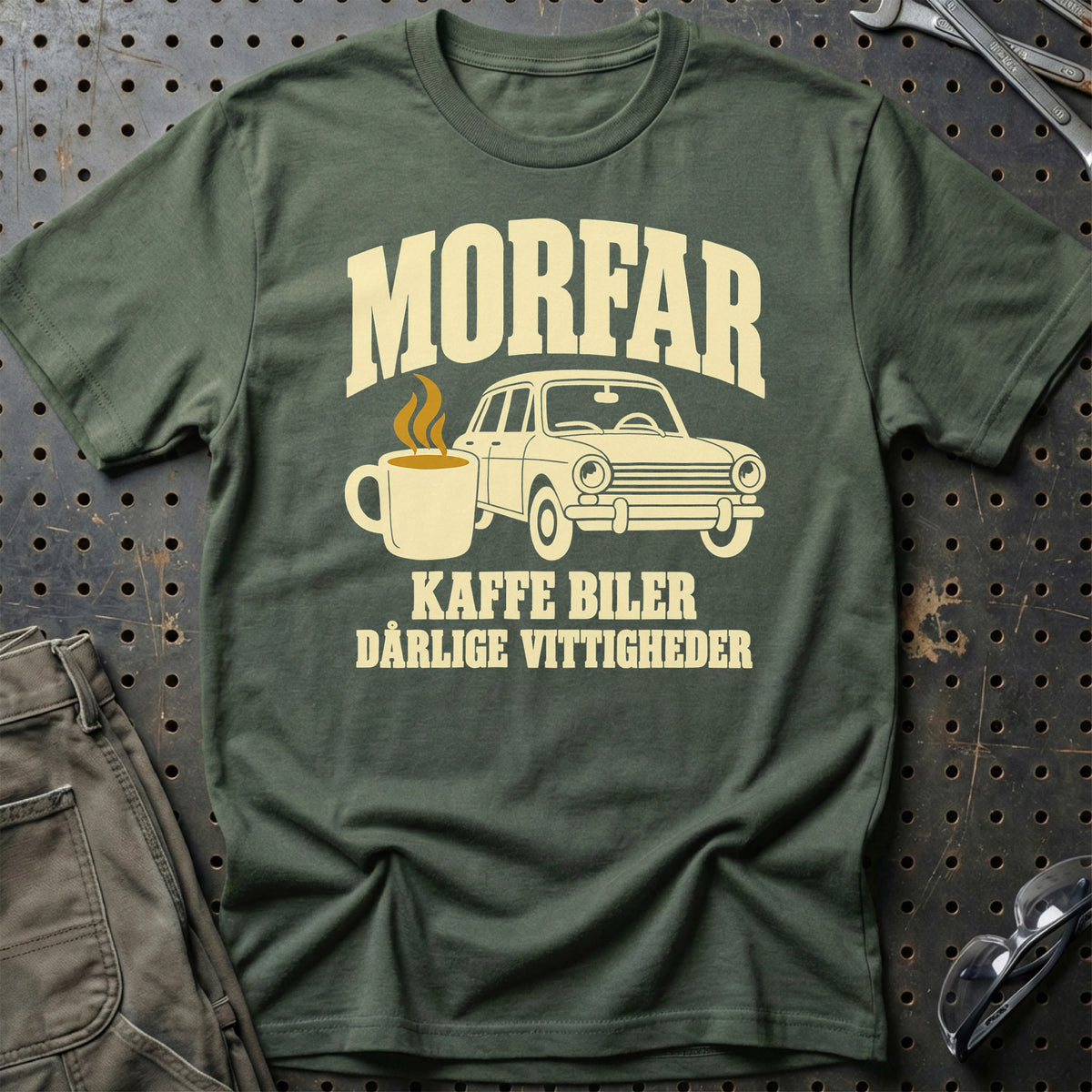 
Produktbillede af Morfar kaffe biler dårlige vittigheder T-Shirt