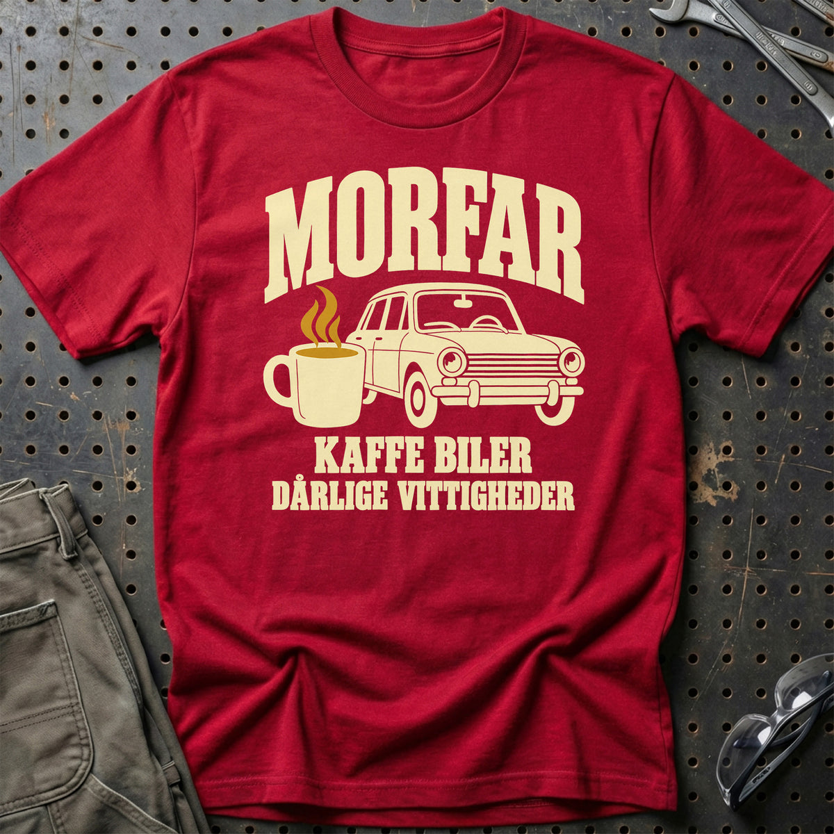 
Produktbillede af Morfar kaffe biler dårlige vittigheder T-Shirt
