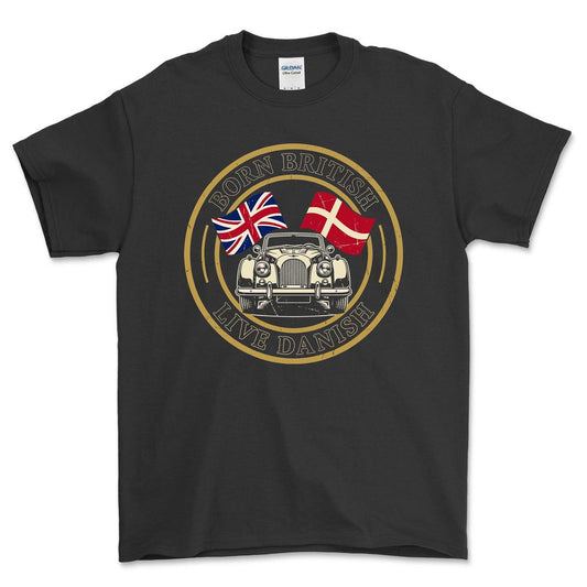 Morgan Born British Live Danish - Unisex T-Shirt , Bomuld-Beklædning-Morgan-Sort-S-Garage Culture Shop- garage - man cave - merchandise