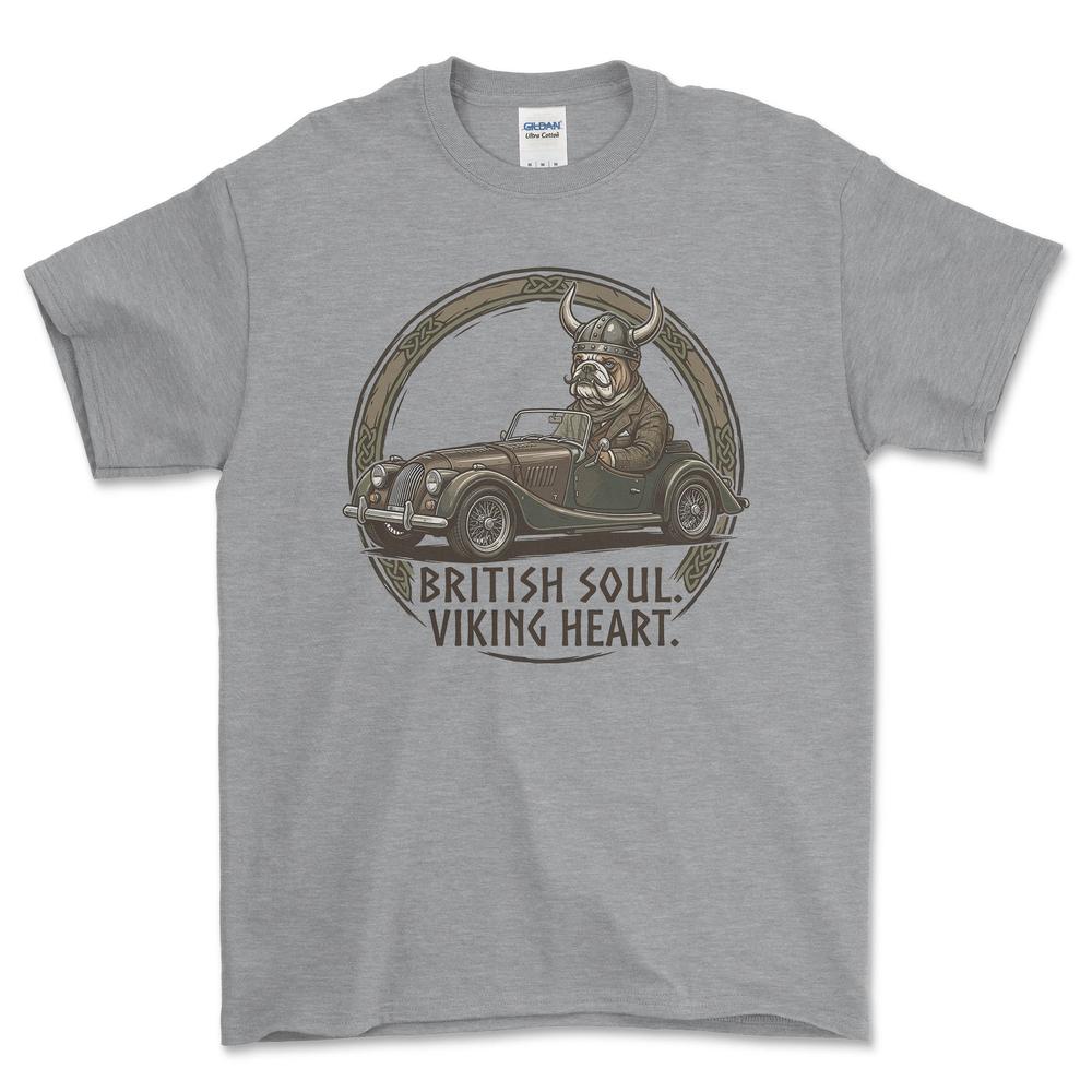 Morgan British Soul Viking Heart T-Shirt-Beklædning-Morgan-Grå Sport-S-Garage Culture Shop- garage - man cave - merchandise