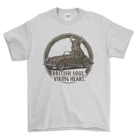 Morgan British Soul Viking Heart - Unisex T-Shirt , Bomuld-Beklædning-Morgan-Hvid-S-Garage Culture Shop- garage - man cave - merchandise