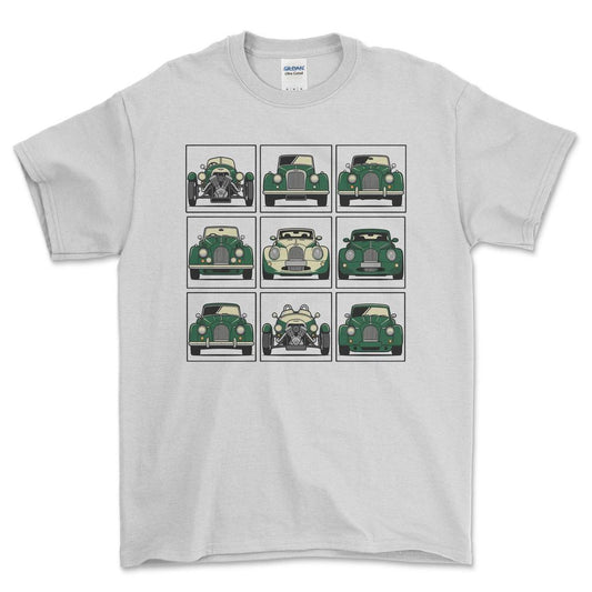 Morgan Evolution - Unisex T-Shirt , Bomuld-Beklædning-Morgan-Hvid-S-Garage Culture Shop- garage - man cave - merchandise