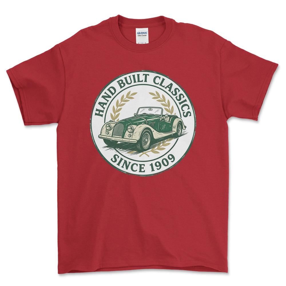 Morgan Hand Built Classics T-Shirt-Beklædning-Morgan-Rød-S-Garage Culture Shop- garage - man cave - merchandise