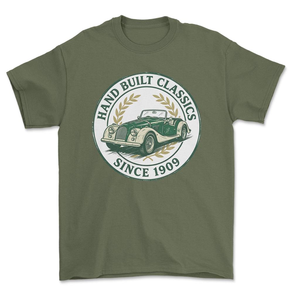 Morgan Hand Built Classics T-Shirt-Beklædning-Morgan-Grøn Militær-S-Garage Culture Shop- garage - man cave - merchandise