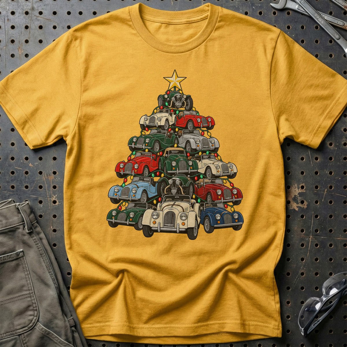Morgan Juletræ T-Shirt-Beklædning-Morgan-Guld-S-Garage Culture Shop- garage - man cave - merchandise