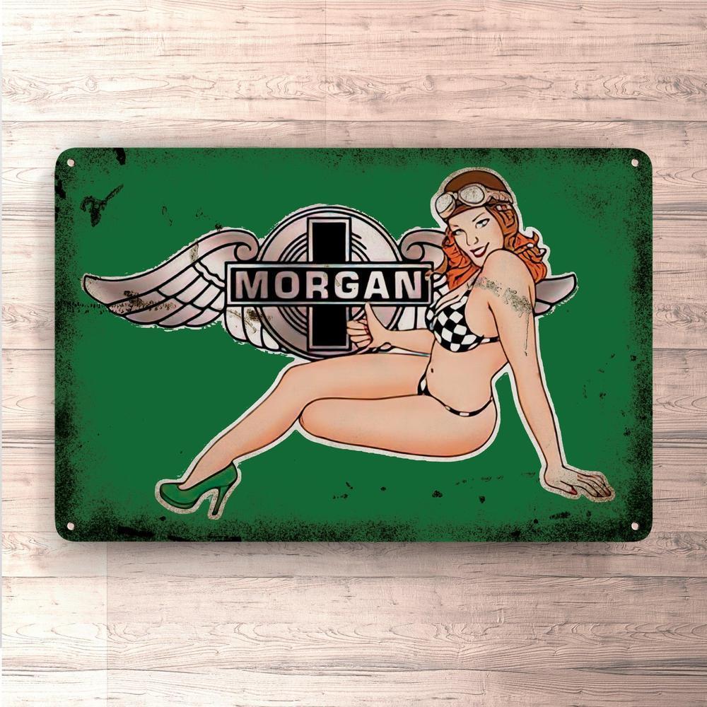 Morgan Pin-Up Vintage Skilte, Musemåtte, Dørmåtte-Skilte-Morgan-Garage Culture Shop- garage - man cave - merchandise