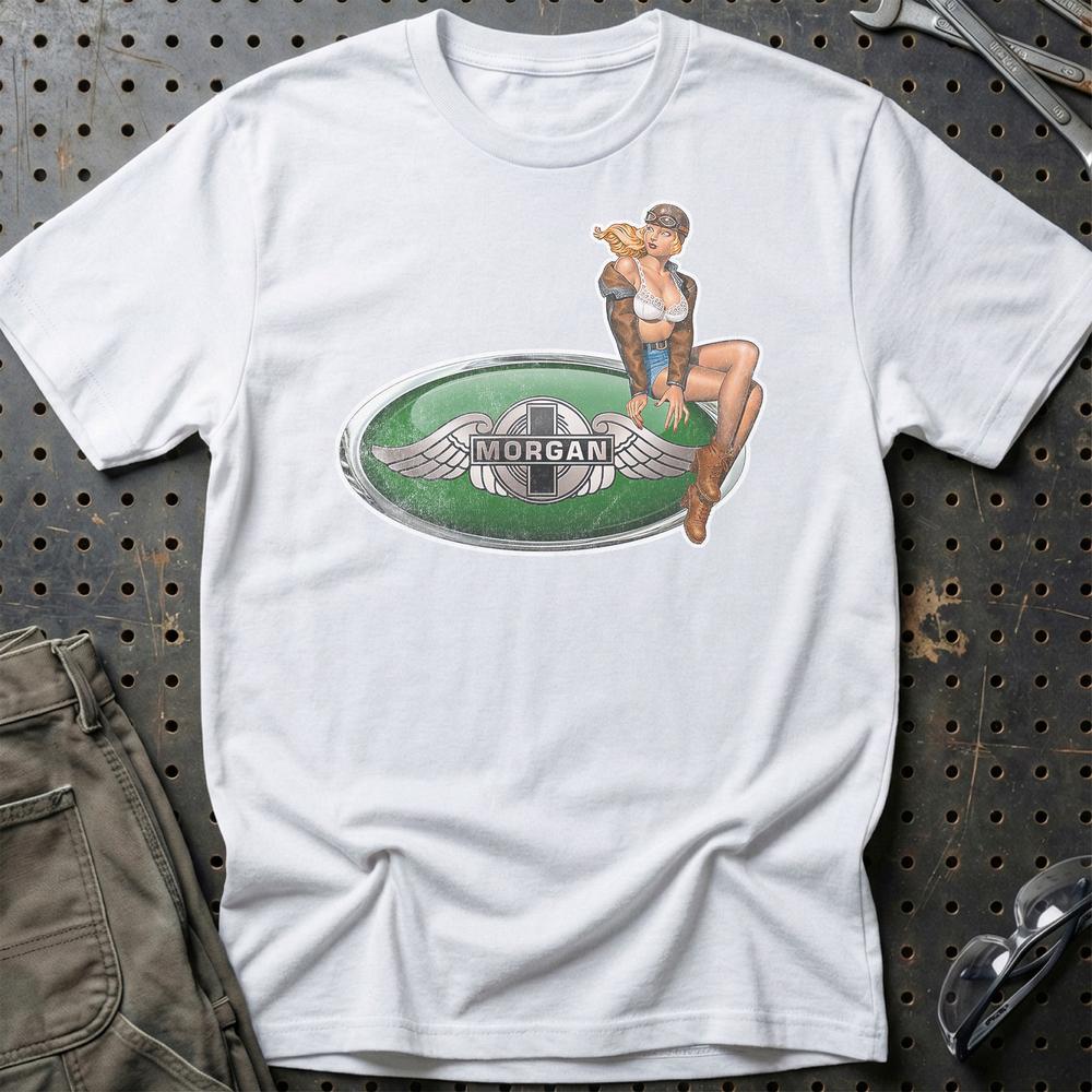Morgan Pinup T-Shirt-Beklædning-Morgan-Hvid-S-Garage Culture Shop- garage - man cave - merchandise