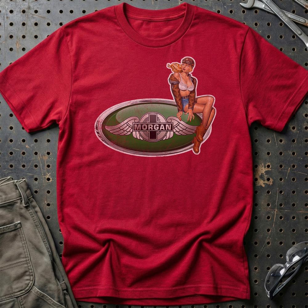 Morgan Pinup T-Shirt-Beklædning-Morgan-Rød-S-Garage Culture Shop- garage - man cave - merchandise
