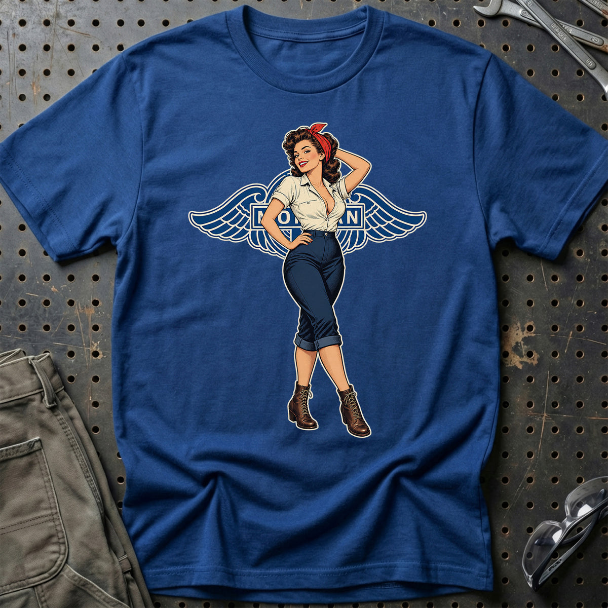 Morgan Retro Pinup – Blå Capri-Bukser T-Shirt-Beklædning-Morgan-Blå Royal-S-Garage Culture Shop- garage - man cave - merchandise