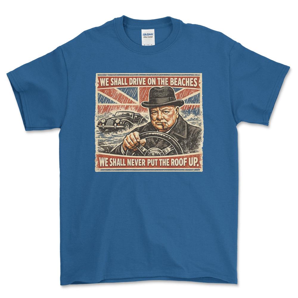 Morgan We Shall Drive On The Beaches T-Shirt-Beklædning-Morgan-Blå Royal-S-Garage Culture Shop- garage - man cave - merchandise