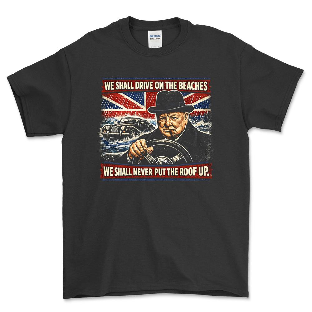 Morgan We Shall Drive On The Beaches T-Shirt-Beklædning-Morgan-Sort-S-Garage Culture Shop- garage - man cave - merchandise