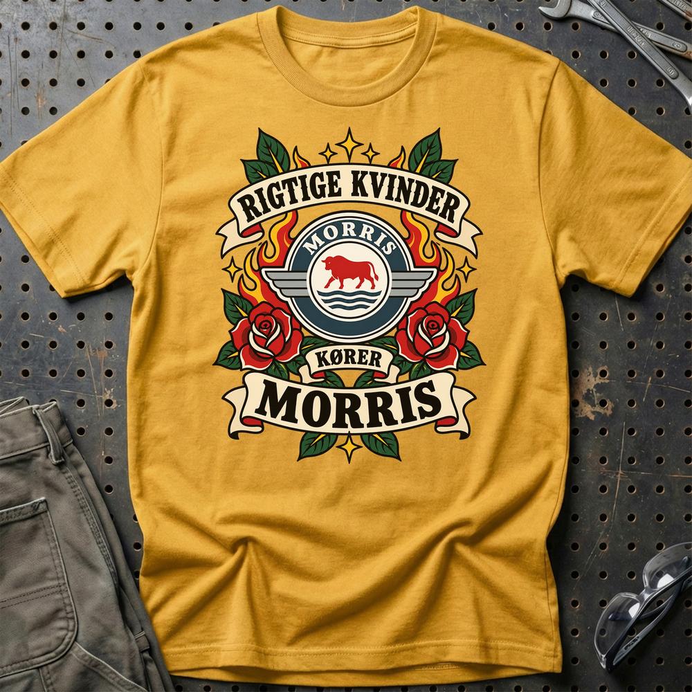 
Produktbillede af Morris Rigtige Kvinder Kører – Roser og Flammer T-Shirt