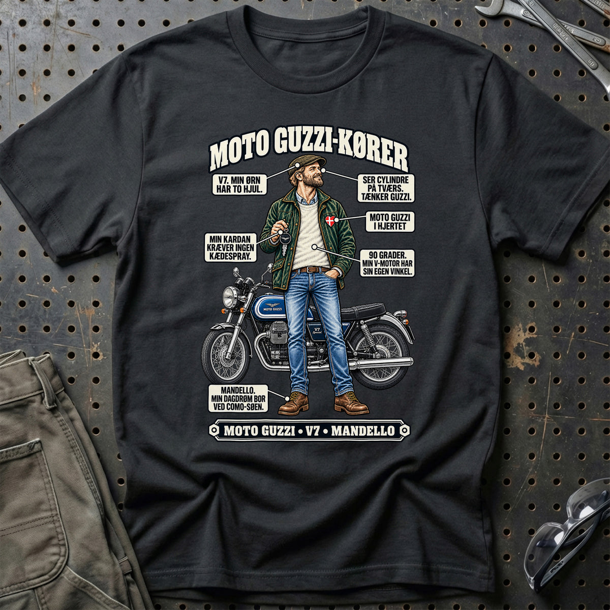 
Moto Guzzi-Kører T-Shirt – Sort