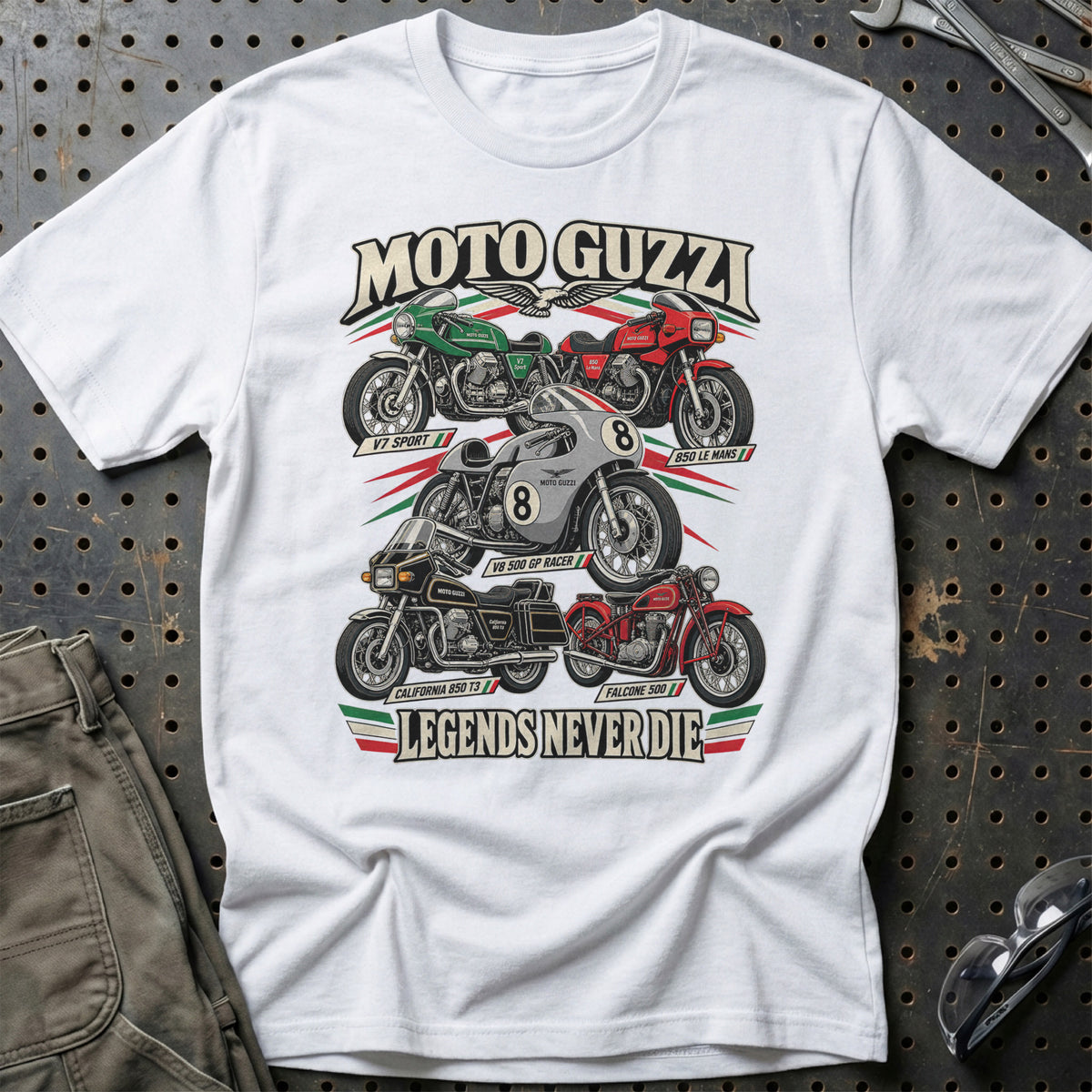 
Produktbillede af Moto Guzzi Legends Never Die T-Shirt