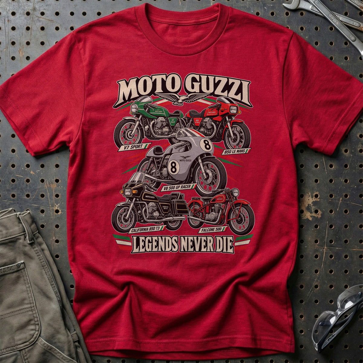 
Produktbillede af Moto Guzzi Legends Never Die T-Shirt