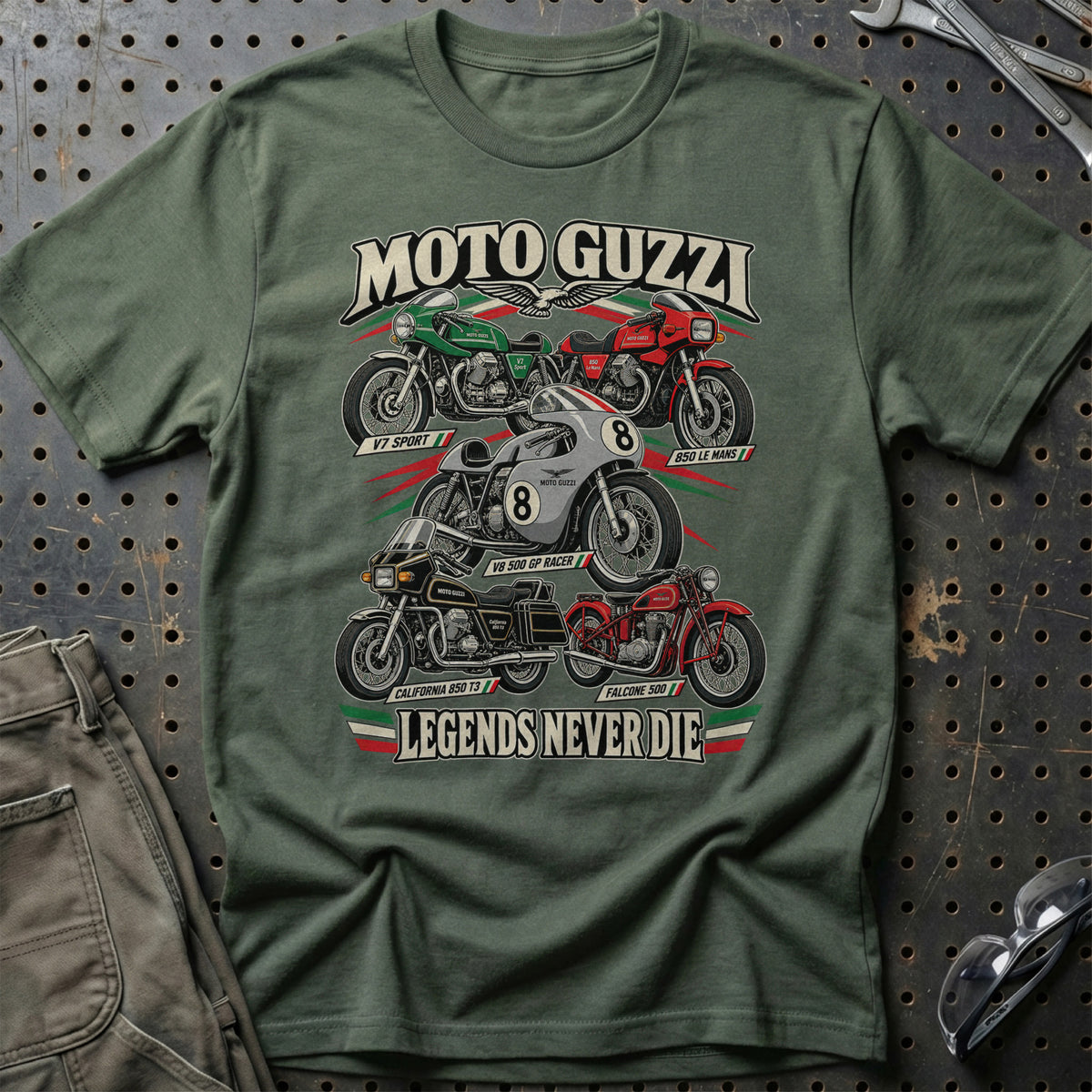 
Produktbillede af Moto Guzzi Legends Never Die T-Shirt
