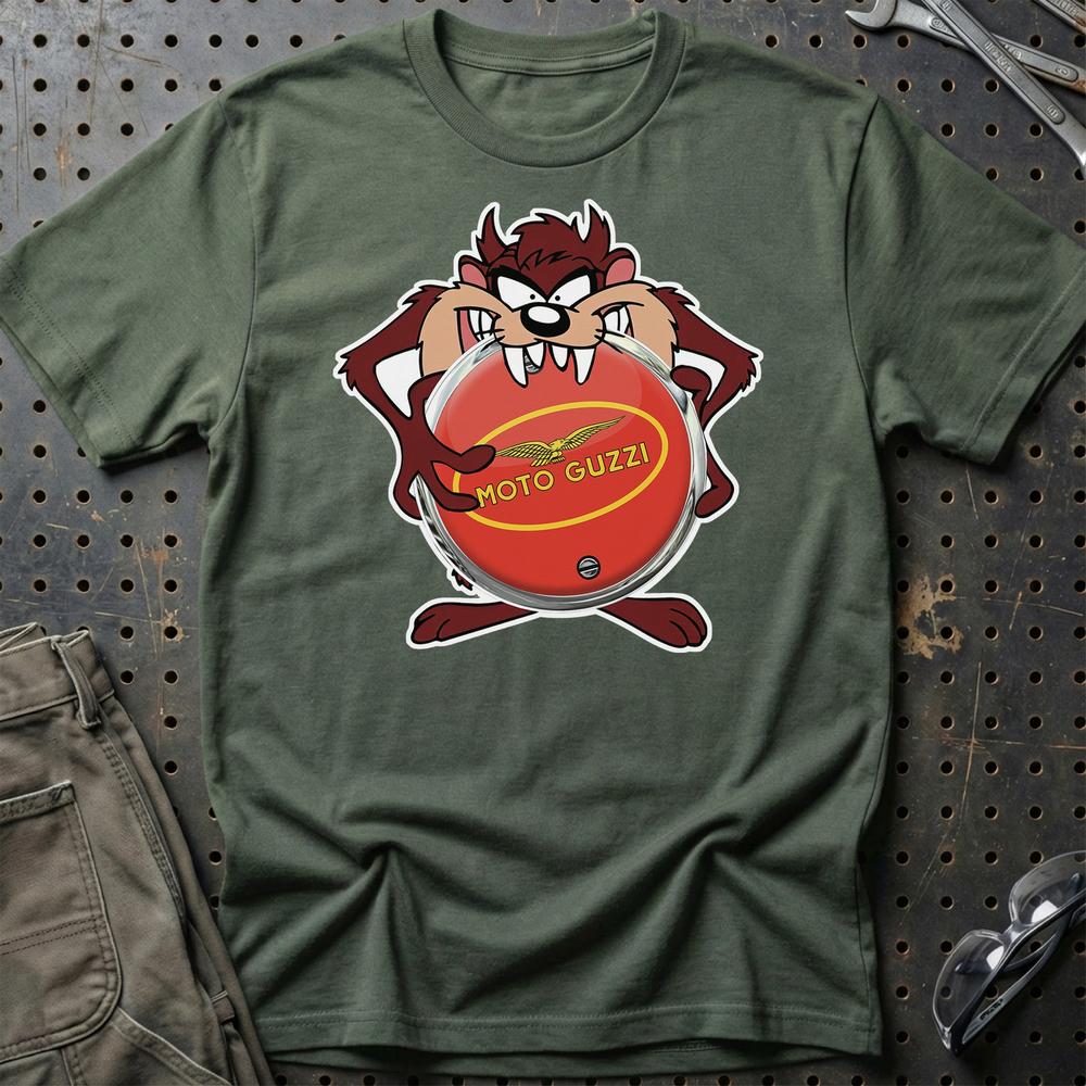 Moto Guzzi TAZ T-Shirt-Beklædning-Moto Guzzi-Grøn Militær-S-Garage Culture Shop- garage - man cave - merchandise