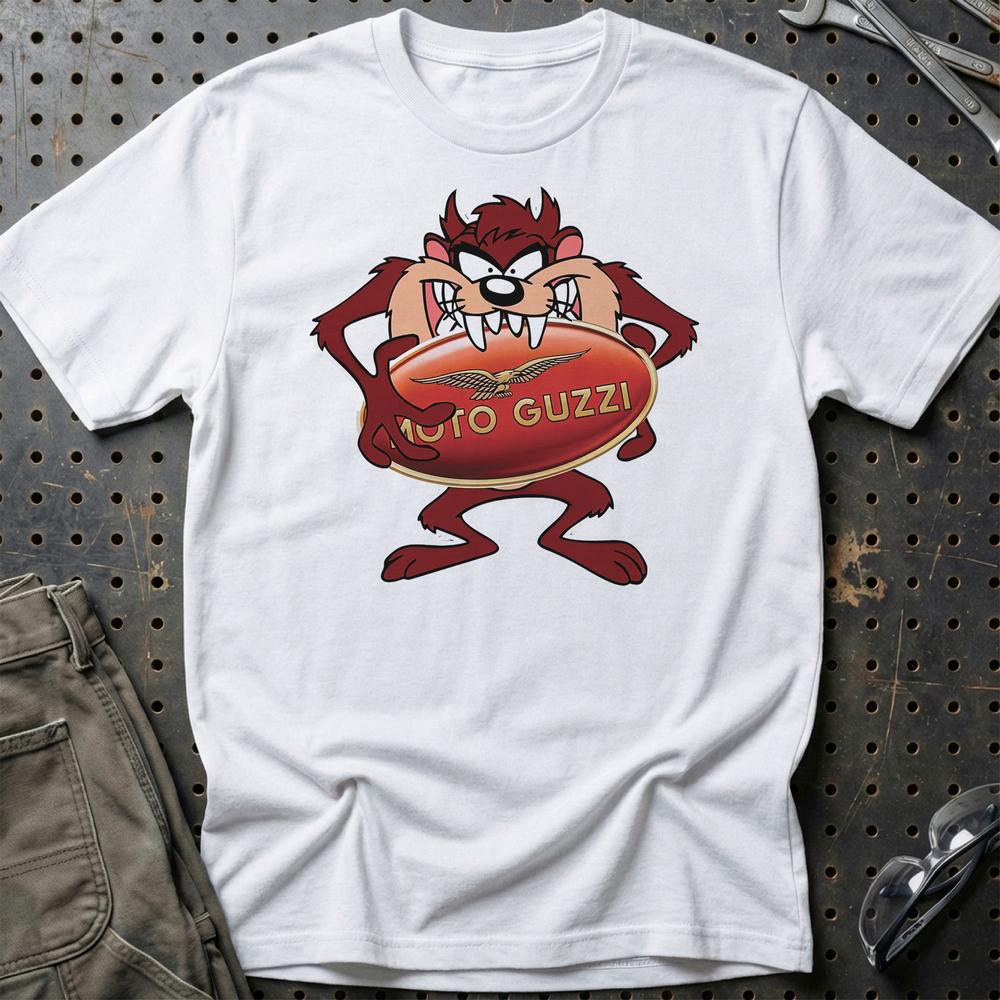 Moto Guzzi TAZ Unisex T-Shirt , Bomuld-Beklædning-Moto Guzzi-Hvid-S-Garage Culture Shop- garage - man cave - merchandise