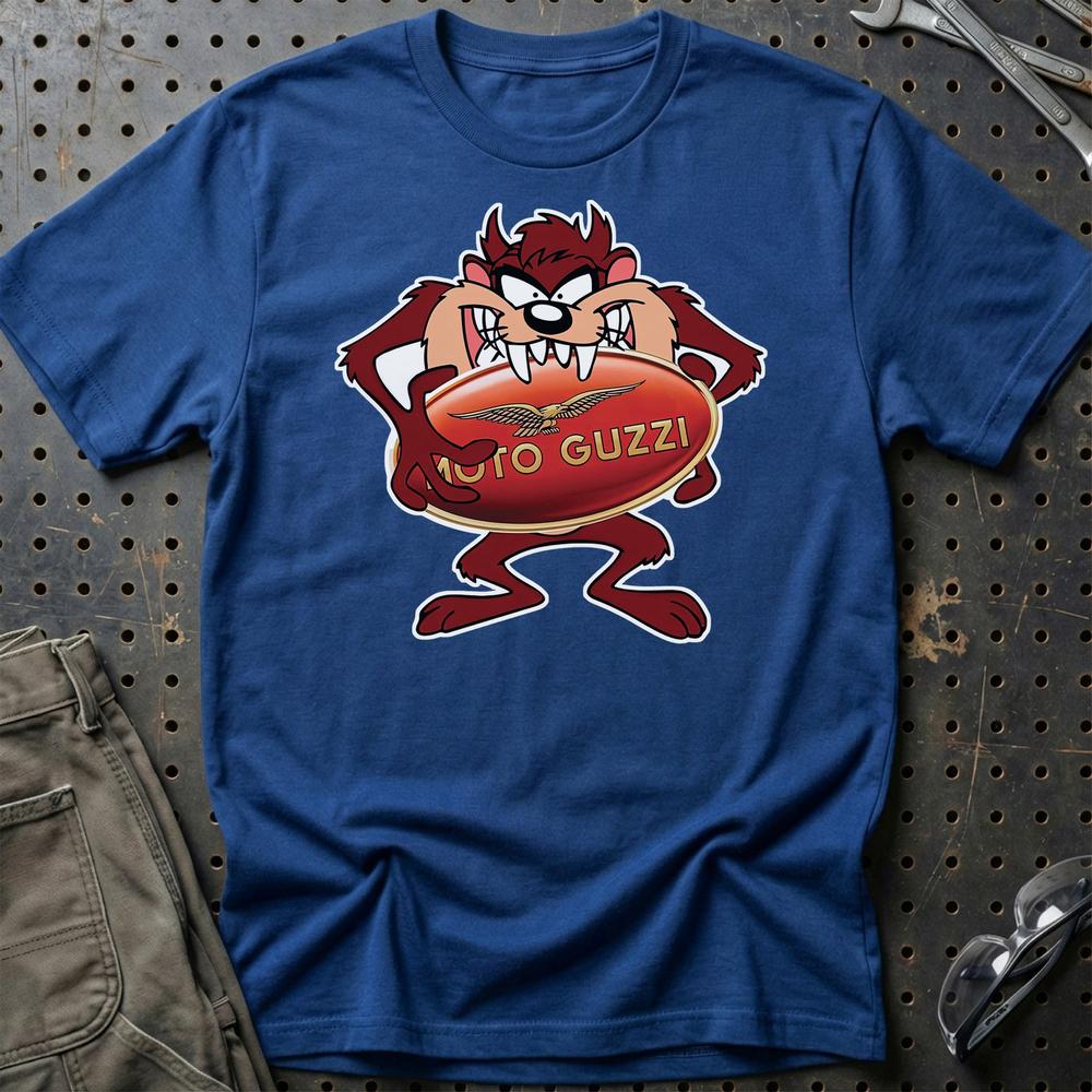 Moto Guzzi TAZ Unisex T-Shirt , Bomuld-Beklædning-Moto Guzzi-Blå Royal-S-Garage Culture Shop- garage - man cave - merchandise
