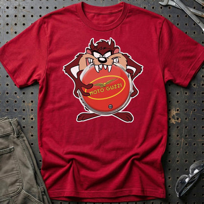 Moto Guzzi TAZ Unisex T-Shirt , Bomuld-Beklædning-Moto Guzzi-Rød-S-Garage Culture Shop- garage - man cave - merchandise