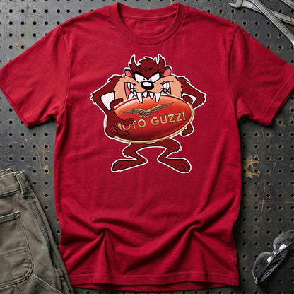 Moto Guzzi TAZ Unisex T-Shirt , Bomuld-Beklædning-Moto Guzzi-Rød-S-Garage Culture Shop- garage - man cave - merchandise