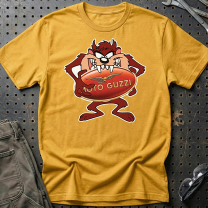 Moto Guzzi TAZ Unisex T-Shirt , Bomuld-Beklædning-Moto Guzzi-Guld-S-Garage Culture Shop- garage - man cave - merchandise