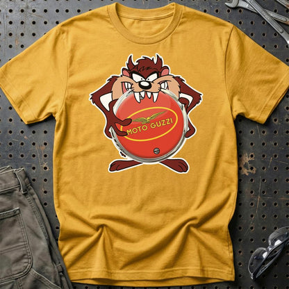Moto Guzzi TAZ Unisex T-Shirt , Bomuld-Beklædning-Moto Guzzi-Guld-S-Garage Culture Shop- garage - man cave - merchandise