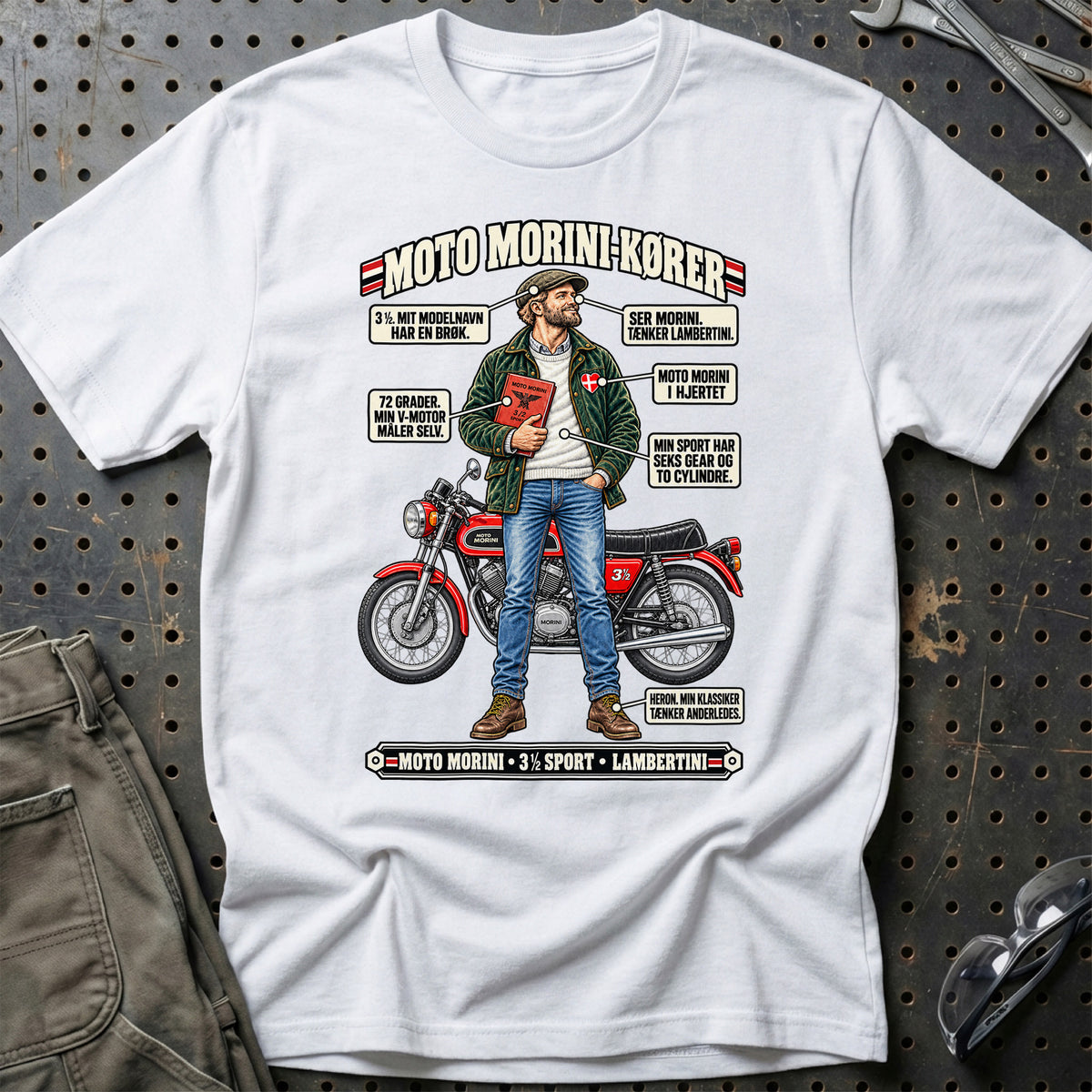 
Moto Morini-Kører T-Shirt – Hvid