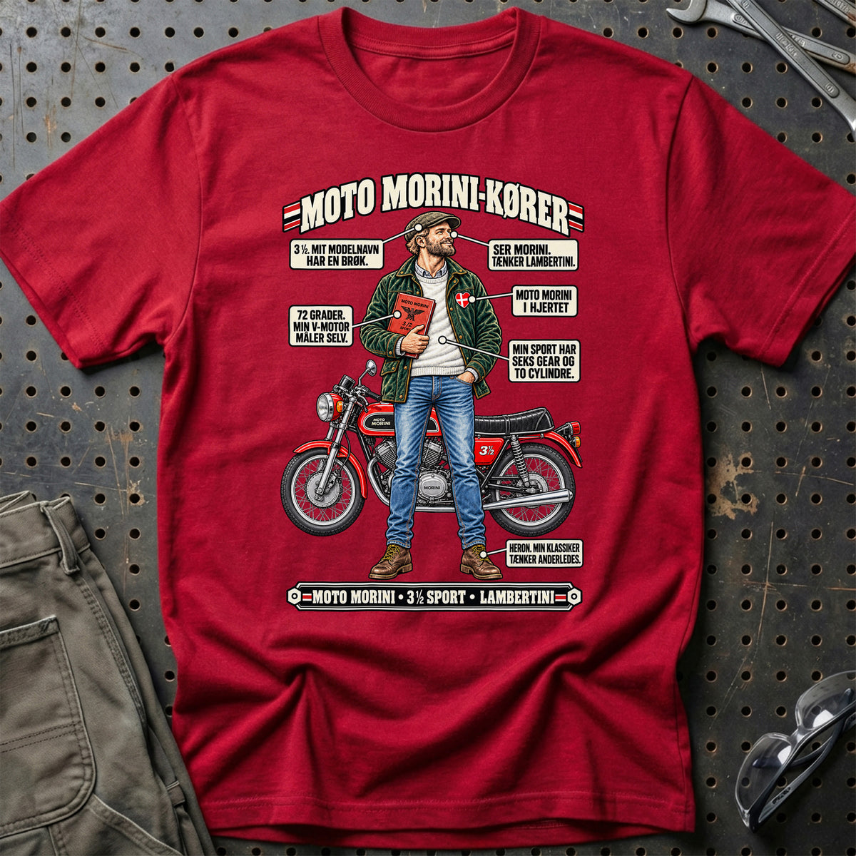 
Moto Morini-Kører T-Shirt – Rød