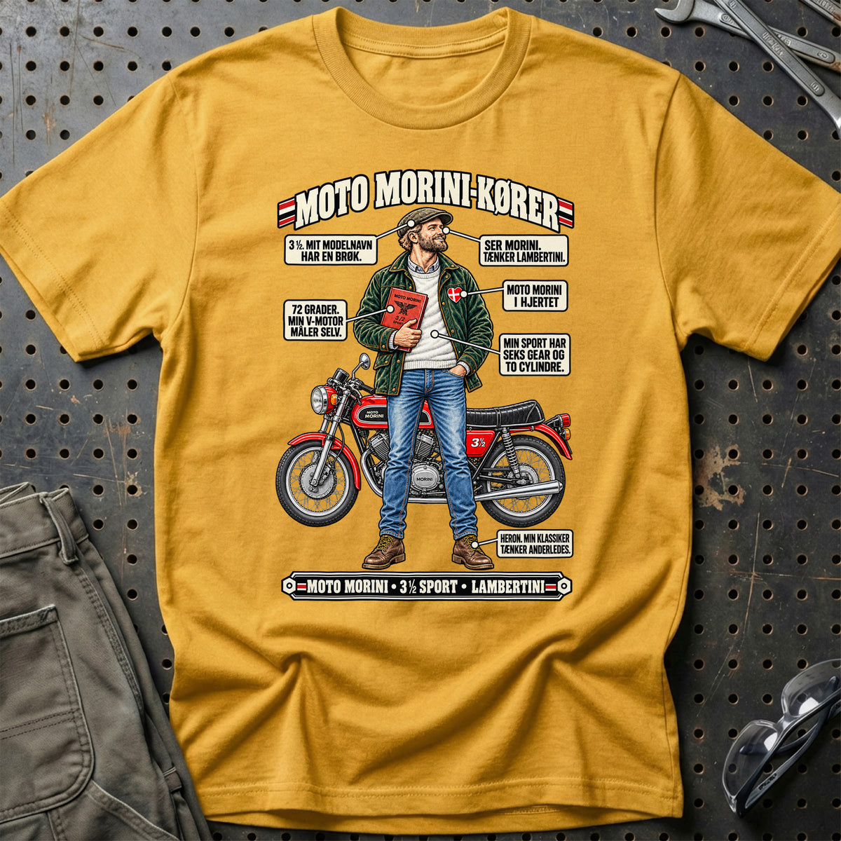 
Moto Morini-Kører T-Shirt – Guld