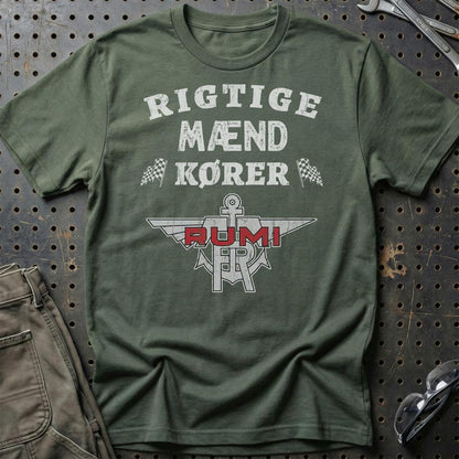 Moto Morini Rigtige Mænd Kører - Unisex T-Shirt , Bomuld-Beklædning-Moto Morini-Garage Culture Shop- garage - man cave - merchandise