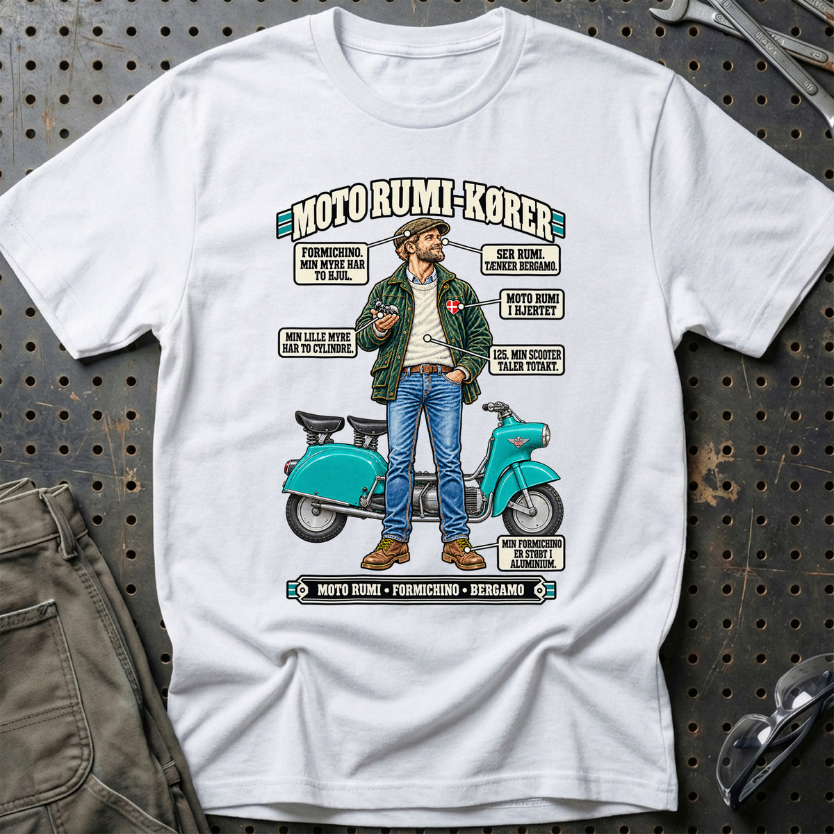 
Moto Rumi-Kører T-Shirt – Hvid
