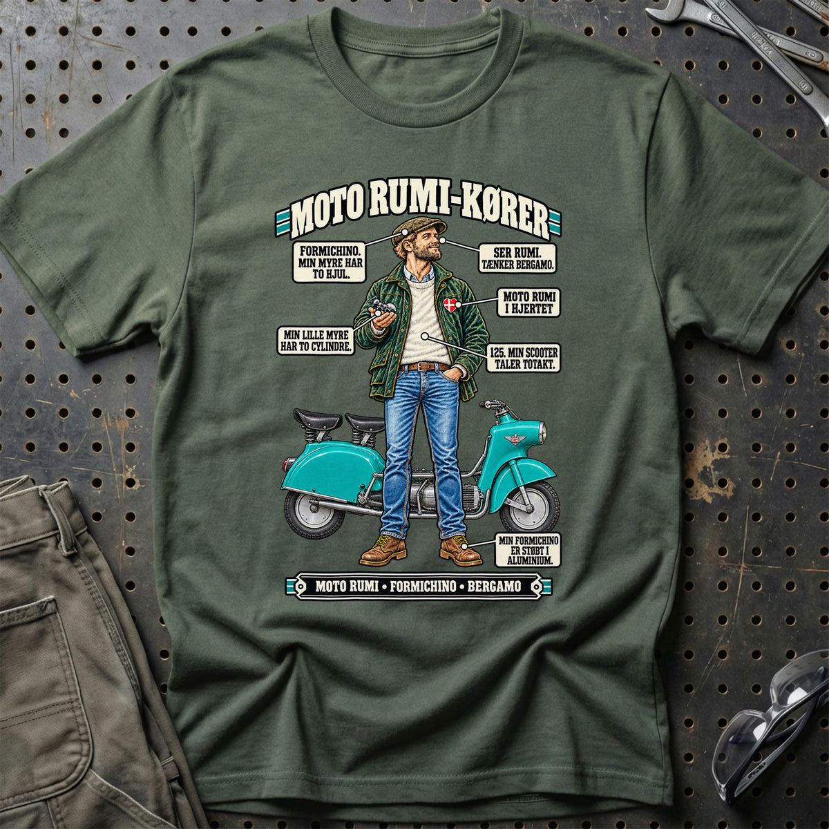
Moto Rumi-Kører T-Shirt – Grøn Militær