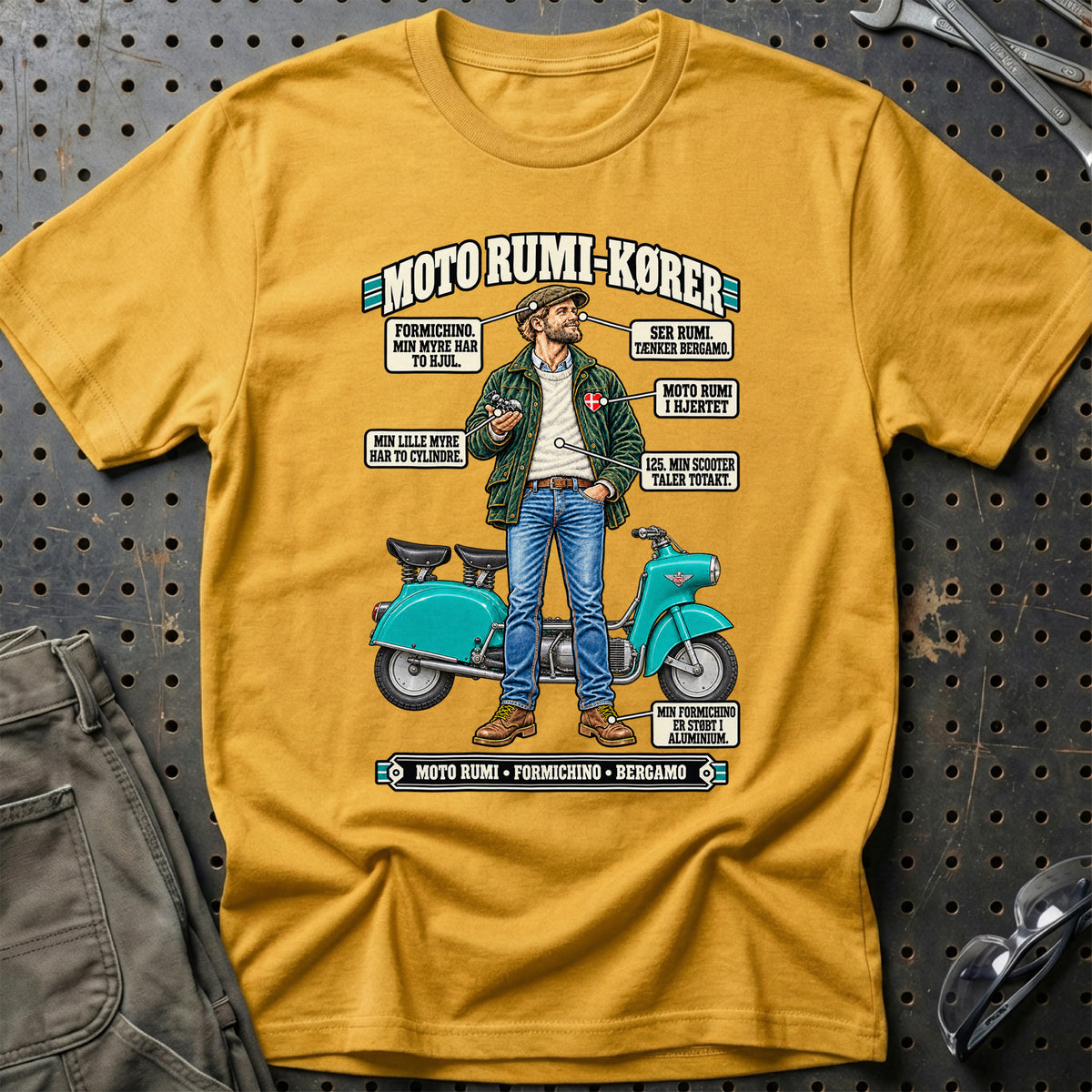
Moto Rumi-Kører T-Shirt – Guld