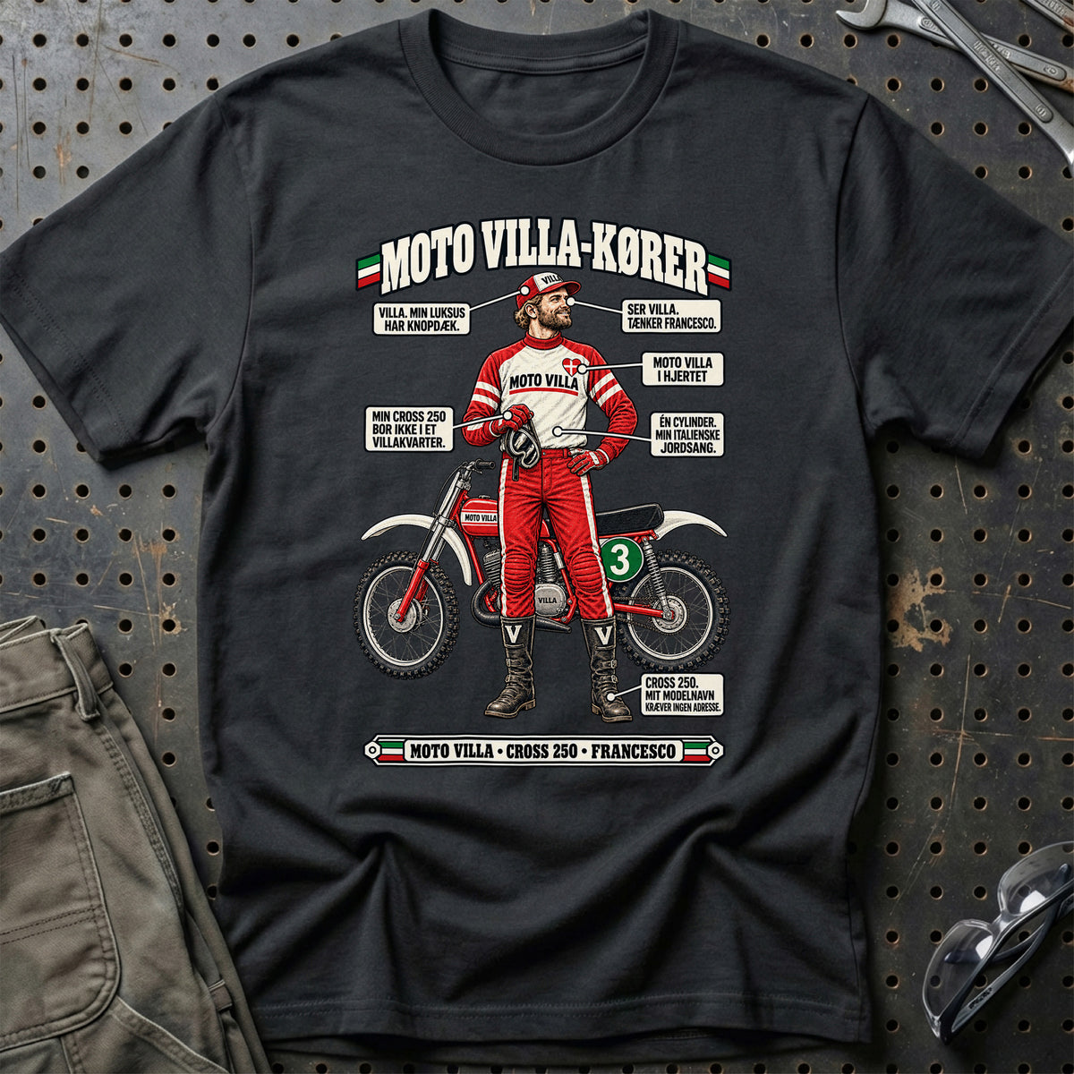 
Moto Villa-Kører T-Shirt – Sort